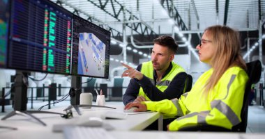 Robot Bilgisayarlı 3D Fabrika Düzenlemesi Mühendis Tasarımı.