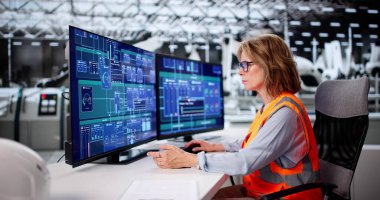 Kıdemli Üretim Mühendisi SCADA Sistem Üretim Hattı 'nı İzliyor