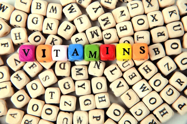 Primer Plano Las Letras Vitamina — Foto de Stock