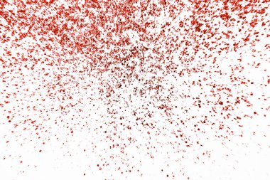 Beyaz arka plan üzerinde izole kırmızı glitter