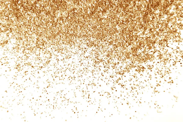 Gouden Glitter Geïsoleerd Witte Achtergrond Stockafbeelding