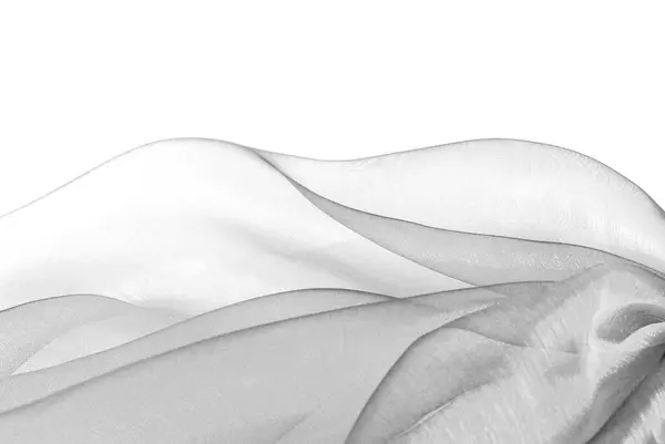 Черный Белый Серый Органза Ткани Макро Волнистый Стоковое Фото