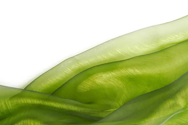 Зеленая Ткань Органзы Макро Волнистая Рамка Лицензионные Стоковые Изображения