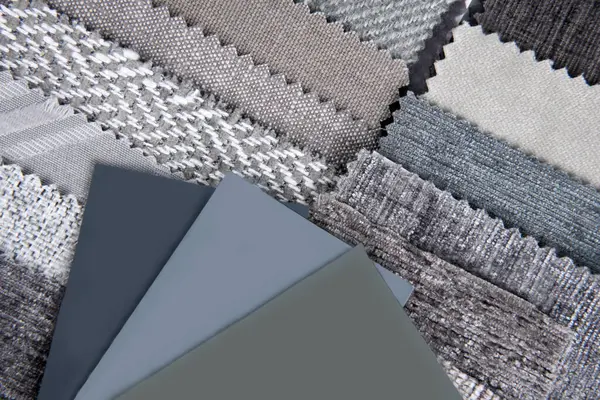 Close Fabric Upholstery Color Texture Choice Stock Photo