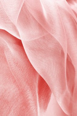 Kırmızı organza kumaş dokusu arkaplanını kapat