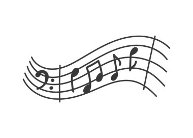 müzik notası simgesi vektör illüstrasyon grafik tasarımı