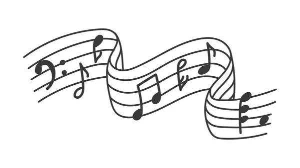 Música Nota Icono Vector Ilustración Diseño Gráfico — Archivo Imágenes Vectoriales