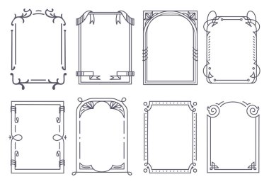 Bir dizi eski çerçeve. vektör illüstrasyonu