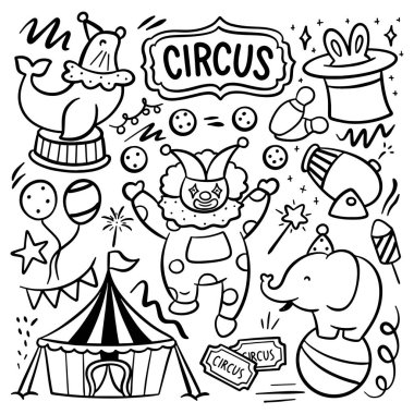 Sirk konsepti, vektör çizimi