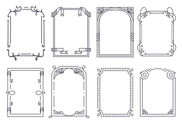 stock vector set of vintage frames. vector illustration