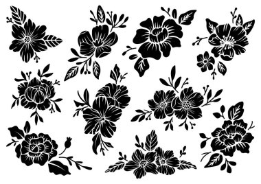 Çiçek ve çiçeklerin vektör çizimi 