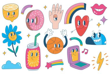 Retro Komik Çizgi Film Karakteri Doodle