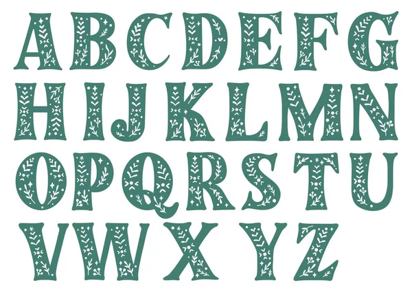 Орнамент Алфавита Шрифт Узором Набор Букв Векторная Иллюстрация — стоковый вектор
