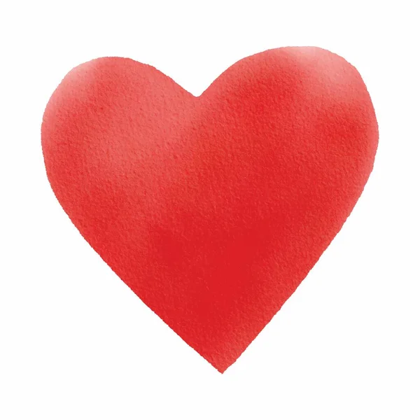Piros Szív Alakú Fehér Háttér Szerelem Szimbólum — Stock Vector