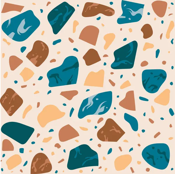 Terrazzo Seamless Pattern Fabric Motif Marble Background — Stockový vektor