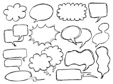 El Çizimi Taslak Biçimli Konuşma Baloncukları Karalamaları