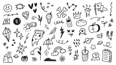 Yaratıcı El Çizimi Karalama Kümesi