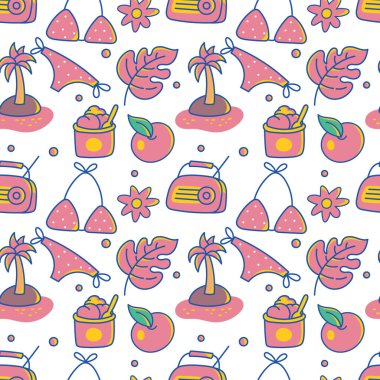 bir çok farklı yaz titreşim simgeleri dizisi 