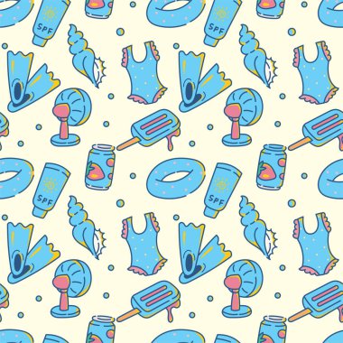 bir çok farklı yaz titreşim simgeleri dizisi 