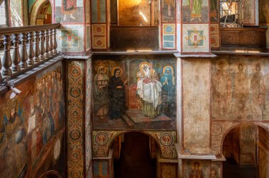 Interior frescoes and religious wall paintings of Saint Sophia Cathedral, a UNESCO World Heritage monument in Kyiv.