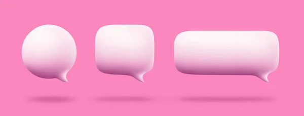 Speech Bubble Set Isolated Pink Background Rendering Clipping Path Stock Image