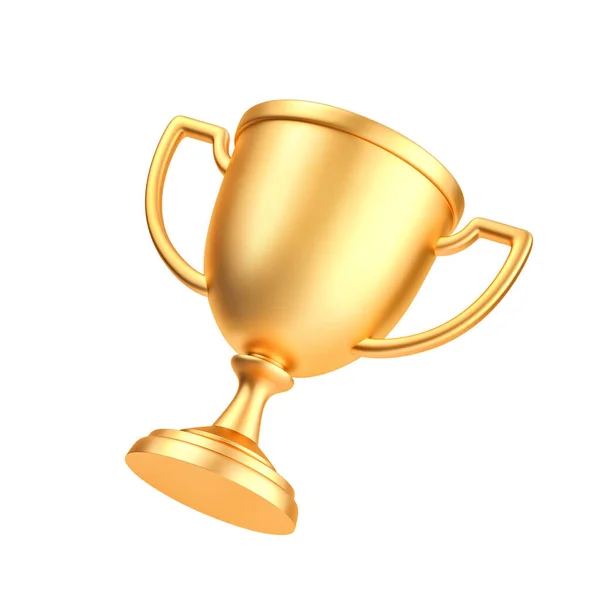 Золотий Кубок Чемпіона Ізольований Білому Фоні Візуалізація Відсічним Контуром Ліцензійні Стокові Зображення