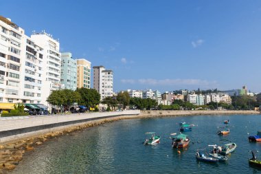 Hong Kong - 14 Aralık 2021: Stanley şehir merkezi, Hong Kong