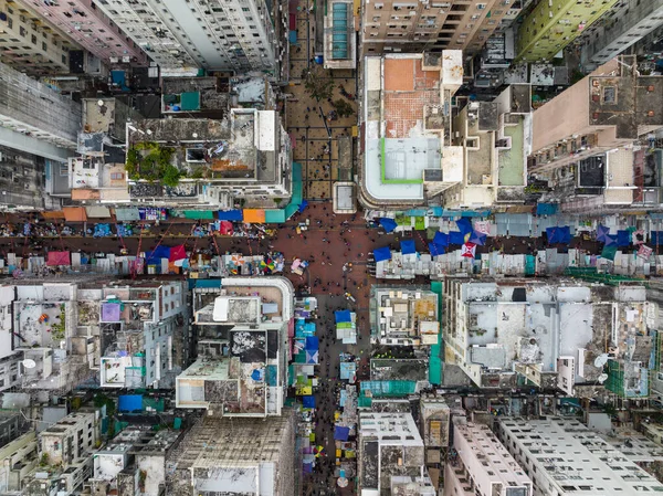 Шэм Шуй Гонконг Декабря 2021 Года Сверху Вниз Вид Город — стоковое фото