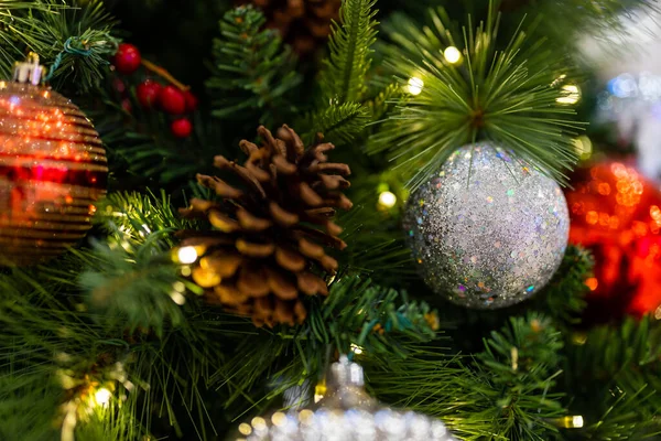 Decoración Del Árbol Navidad Para Saludo Temporada — Foto de Stock
