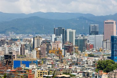 Taipei, Tayvan - 28 Eylül 2022: Taipei şehir silueti