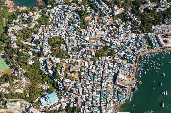 Drona Zboară Deasupra Insulei Hong Kong Cheung Chau — Fotografie, imagine de stoc