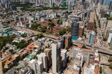 Kowloon Tong, Hong Kong - 15 Temmuz 2022: Hong Kong şehrinin en iyi manzarası