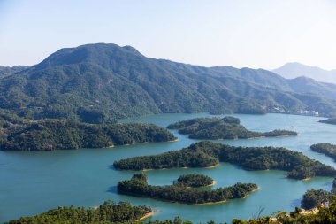 Hong Kong 'daki Tai Lam Chung Reservoir' ın manzarası