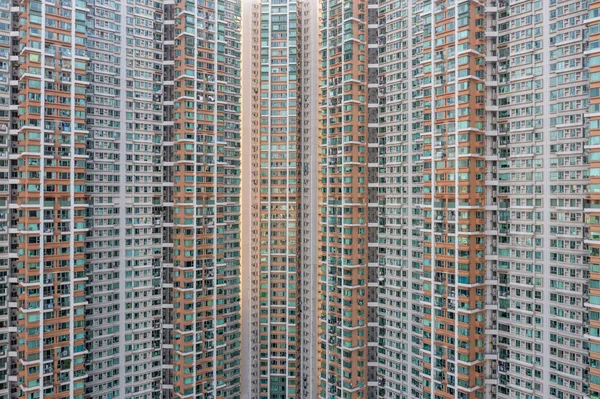 Εξωτερικό Της Πρόσοψης Κτιρίου Στην Πόλη Του Χονγκ Κονγκ — Φωτογραφία Αρχείου