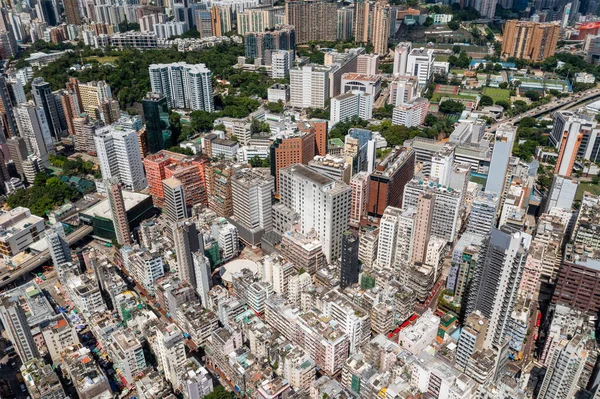 Kowloon Hongkong August 2022 Luftaufnahme Der Stadt Hongkong — Stockfoto