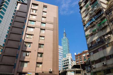 Taipei, Tayvan - 09 Nisan 2022: Taipei kenti sokak simgesi