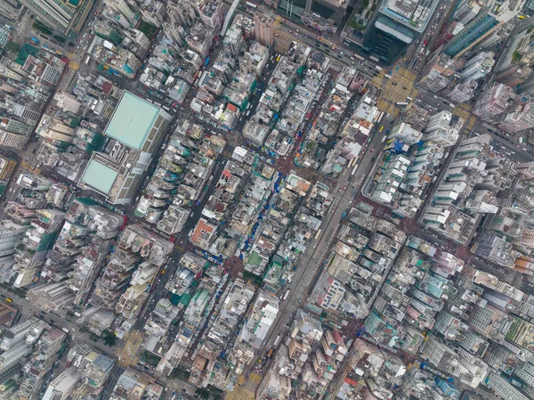 Sham Shui Hong Kong Aralık 2021 Hong Kong Şehrinin Yukarıdan — Stok fotoğraf