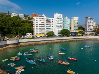 Hong Kong - 14 Aralık 2021: Stanley şehir merkezi, Hong Kong