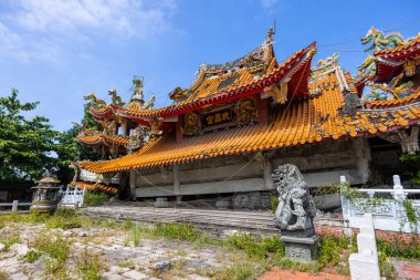Nantou, Tayvan - 25 Ekim 2022: Tayvan Nantou 'daki Jiji Wuchang Tapınağı Deprem Müzesi