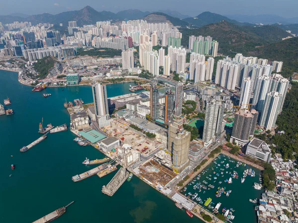 Тонг Гонконг Декабря 2021 Года Вид Воздуха Бетонный Завод Гонконга — стоковое фото