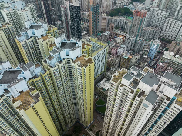Cheung Sha Wan Hongkong December 2021 Ovanifrån Hongkongs Bostadsområde — Stockfoto