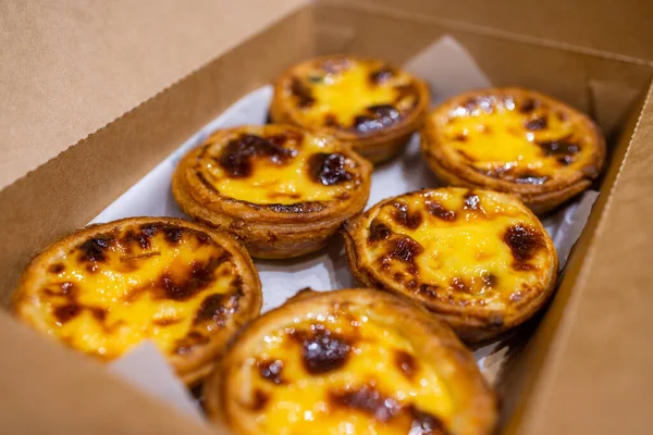 Jajko Jajko Kwaśny Lub Portugalski Tarta — Zdjęcie stockowe