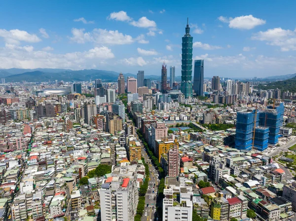 Taipei Tayvan Eylül 2022 Taipei Şehrinin Havadan Görünüşü — Stok fotoğraf