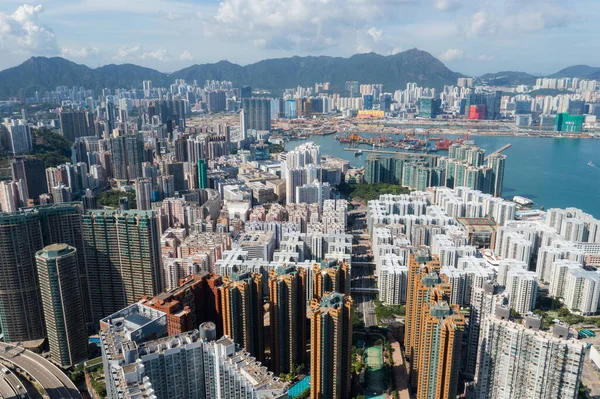 Kowloon Hong Kong Luglio 2021 Vista Dall Alto Della Città — Foto Stock