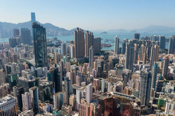 Mong Kok Hong Kong Novembro 2021 Vista Superior Cidade Hong — Fotografia de Stock