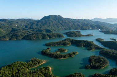 Hong Kong 'daki Tai Lam Chung Reservoir' ın manzarası