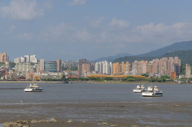 New Taipei, Tayvan - 08 Eylül 2022: Tayvan Bali sahil bölgesi 