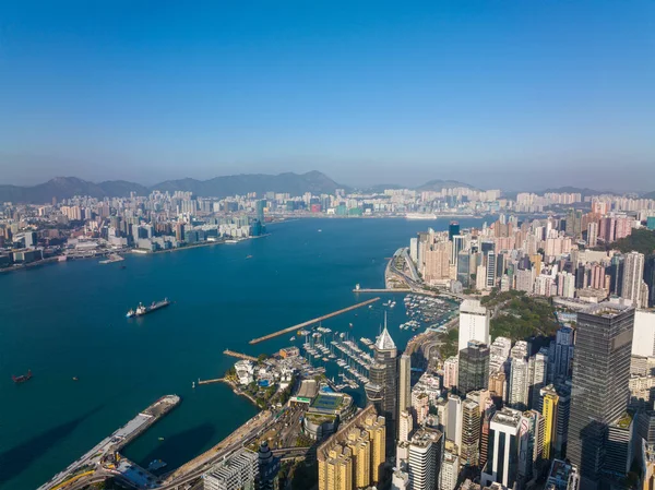 Hong Kong December 2021 Top View Hong Kong City — Fotografia de Stock