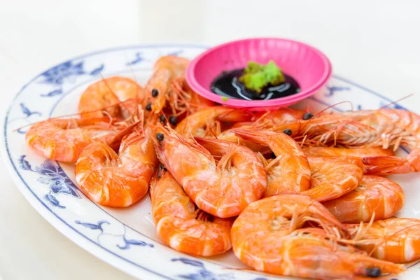 Fresh Cooked Shrimp Dish Restaurant — Stock Photo, Image