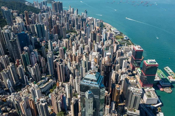 Hong Kong Novembre 2021 Vista Dall Alto Del Quartiere Degli — Foto Stock